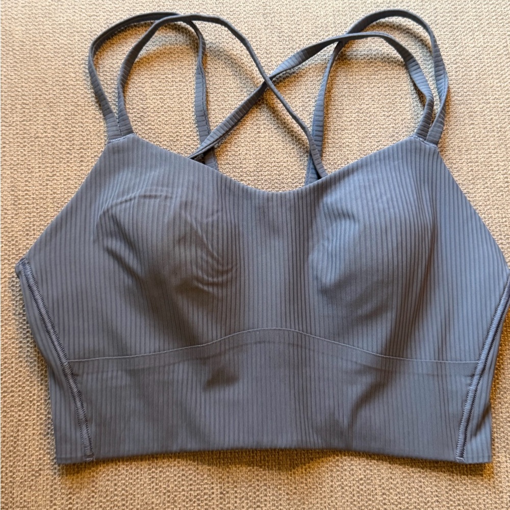 Lululemon Like A Cloud Ribbed Longline Bra - Oasis Blue